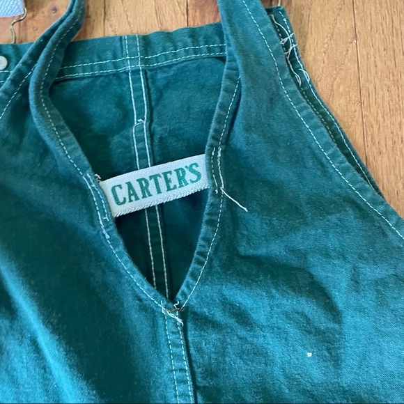 VINTAGE CARTERS GREEN OVERALLS MADE IN USA 100% COTTON RARE! HTF SIZE 34 - Picture 6 of 8